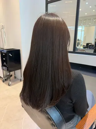 セミロング 縮毛矯正/カット/ 韓国ヘア/蛯原🍤のヘアスタイル