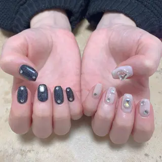 ネイル はな💎ネイル ワンホン、長さ出しのネイルデザイン