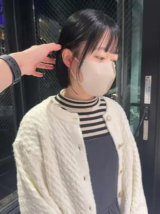 ショート 美髪矯正/艶カラー ボブ/栄/鐘ヶ江純也のヘアスタイル