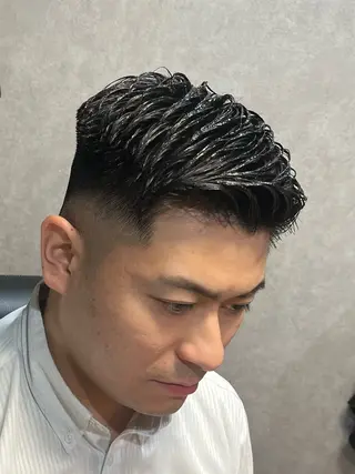 ショート CuMARi所属・予約の95%パーマ 🌈men's専門店のヘアスタイル