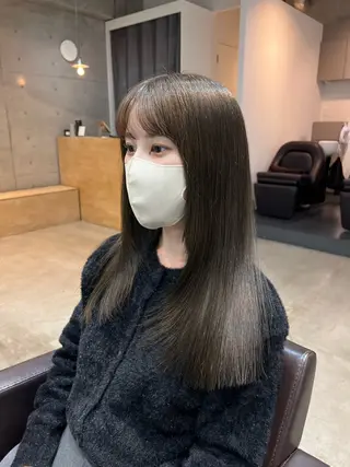 セミロング デジタルパーマ/ 艶カラー/神野楓のヘアスタイル