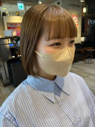 ショート カラー サナ🌱 切りっぱなしボブのヘアスタイル