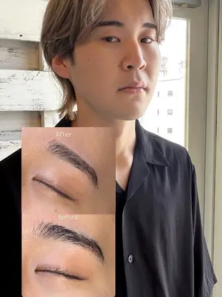 メンズ アイブロウ 佐藤 ウィリアムのヘアスタイル