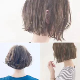 セミロング カラー パーマ ヘアアレンジ ブリーチ&似合せボブ 田中寛十のヘアスタイル