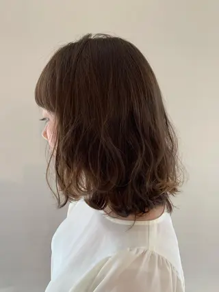 ミディアム カラー パーマ ヘアアレンジ 加藤 綾華のヘアスタイル
