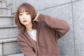 ミディアム カラー ヘアアレンジ ♡韓国風ヘア 🐈♡MIHOのヘアスタイル