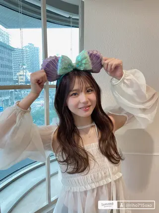 セミロング カラー ヘアアレンジ RIHO/愛されモテ /透明感カラーのヘアスタイル