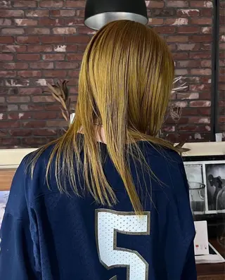 ロング カラー Vicky オリーブ メンズカジュアルのヘアスタイル