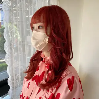 ロング 推しカラー🌙 RIHOのヘアスタイル