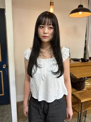 ロング カラー 韓国ボブ＆顔まわり レイヤー♡TOMOEのヘアスタイル