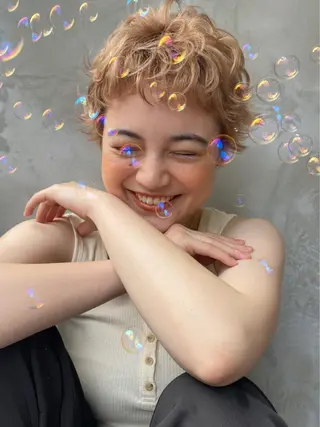 ショート カラー _WHITE+ 南海難波店所属・水素カラー/ 髪質改善水素/そらねのヘアスタイル