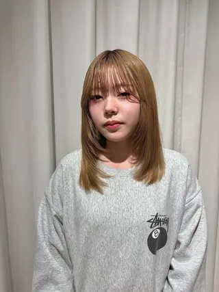 セミロング behive  駅前店所属・菊地 桃花のヘアスタイル