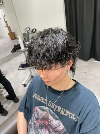 ショート パーマ メンズ Reginavita栄所属・パーマ×メッシュ/ 本日空き○/岡本一真のヘアスタイル