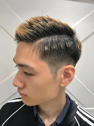 ショート カラー パーマ メンズ 平内 賢人のヘアスタイル