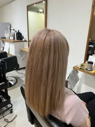 セミロング カラー ✨🎨ブリーチなし 透明感カラー✨美友のヘアスタイル