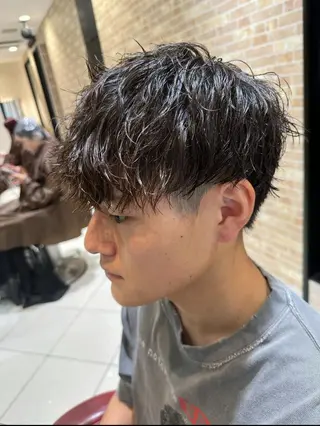 ショート パーマ メンズ 💈メンズ特化 美容師サキ💈のヘアスタイル