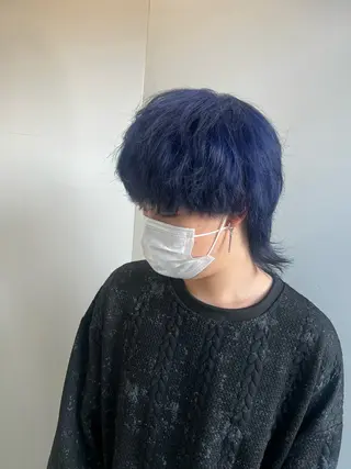 カラー メンズ ダブルカラー寒色系 ボリューム改善ハヤトのヘアスタイル