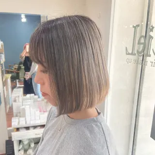 ミディアム カラー 髪質改善/ストレート /透明感/西川奈穂のヘアスタイル