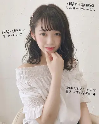 ミディアム 韓国ヘア＆透けカラー keita🇰🇷のヘアスタイル