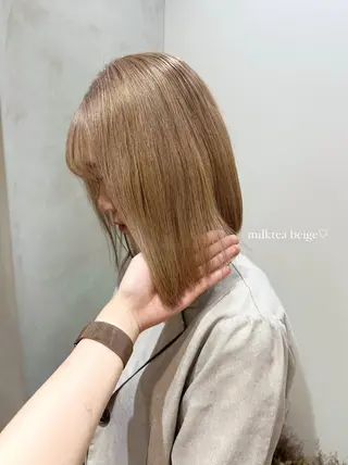 セミロング カラー ヘアアレンジ himawari♡ 柔らかいカラーのヘアスタイル