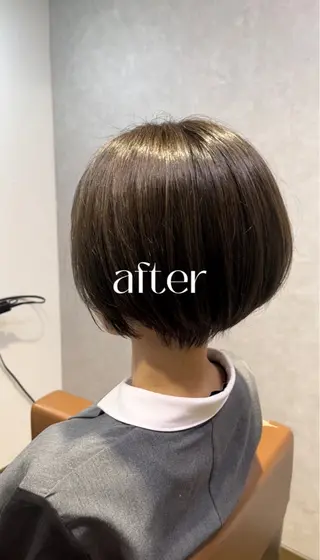 ショート 👑毛流れ、艶髪◉ 縮毛矯正錦糸町ヒガシのヘアスタイル
