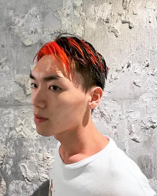 ショート カラー メンズ ハイトーンカラー/ 田中和磨のヘアスタイル