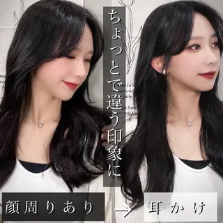 ロング カラー ヘアアレンジ ブリーチなし透明感カ ラー×韓国ヘア♡ヒデのヘアスタイル