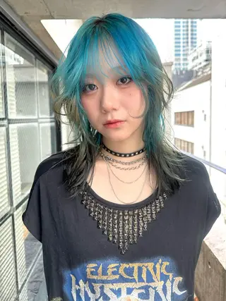 ミディアム メンズ レイヤー/ハイトーン ✂︎ゆーぴ✂︎のヘアスタイル