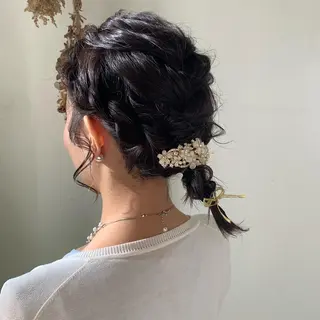 ミディアム ヘアアレンジ 馴染ませNo.1🧃 エクステ・アレンジのヘアスタイル