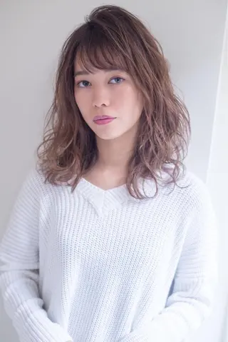 ミディアム カラー パーマ 髪質改善/縮毛矯正/ ボブ/店長/槌矢圭悟のヘアスタイル