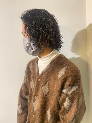 ミディアム パーマ メンズ 🔹YUTA🔹 メンズパーマのヘアスタイル