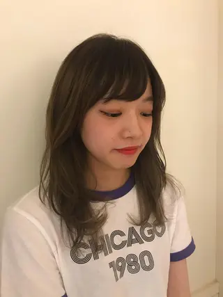 セミロング カラー 清水 ちひろ ✄トップスタイリストのヘアスタイル