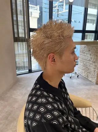 ショート カラー メンズ heavenly by HAVANA新宿所属・メンズショート/ピン パーマ/新宿/フウガのヘアスタイル