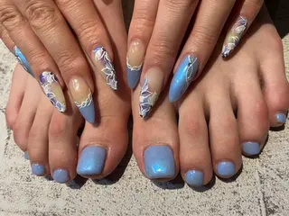 ネイル 【やり放題専門店】 スカルプ&長さ出しのネイルデザイン