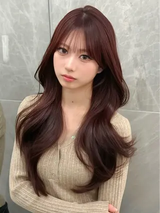 ロング カラー MAEUL luna所属・前髪顔周り/レイヤー 韓国/桔川恒のヘアスタイル