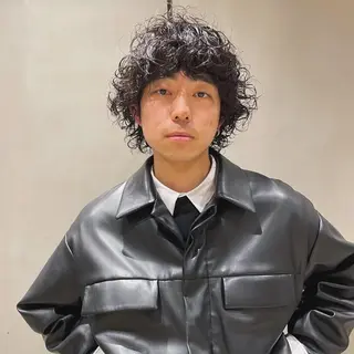 ミディアム メンズ 🌈圧倒的デザイン パーマ　関和希のヘアスタイル