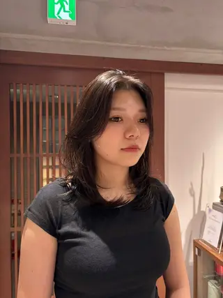 ミディアム カラー ayano🍒パーマ 暖色カラーのヘアスタイル
