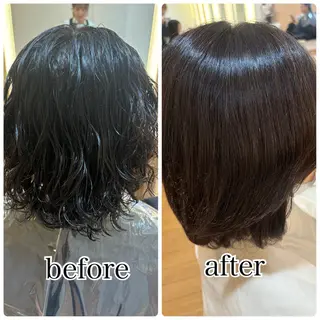 ミディアム 髪質改善カラー 清利あやなのヘアスタイル