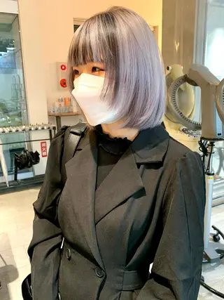 ミディアム カラー ヘアアレンジ ハイトーン/美髪矯正 🍃大江拓実のヘアスタイル