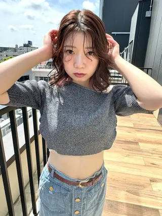 ミディアム ✨ブリーチ/顔周り レイヤー¦YUKA✨のヘアスタイル