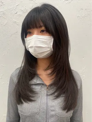 セミロング 似合わせカットカラー 本厚木/ナカノユウのヘアスタイル