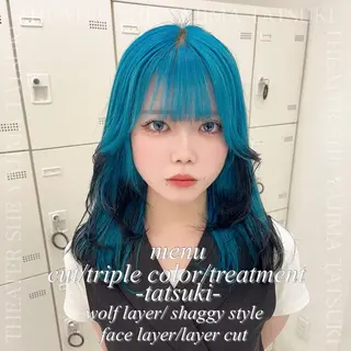 ミディアム カラー 🪼ウルフNo.1 池袋　タツキ🪼のヘアスタイル