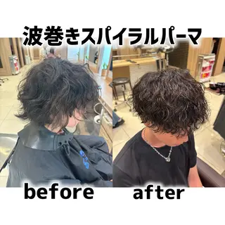 パーマ メンズ 波巻きスパイラル・ カルマ/aoiのヘアスタイル