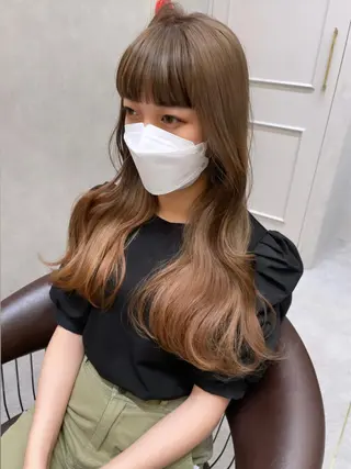 カラー rina／ベージュ ワンホン/韓国ヘアのヘアスタイル