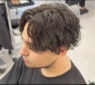 パーマ メンズ 💋ホワイトメッシュ /パーマ/メンズ💋のヘアスタイル