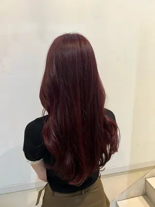 ロング カラー ブリーチしない暖色 カラー🥀杉 優菜のヘアスタイル