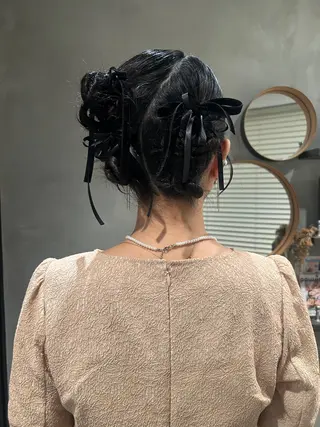 ミディアム ヘアアレンジ デザインカラー🖤 イシイレイのヘアスタイル