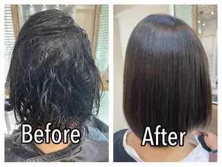 レイヤーカット・ 縮毛矯正 星野のヘアスタイル