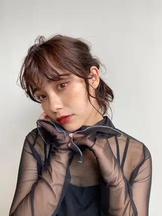 セミロング カラー 中井 一葉のヘアスタイル