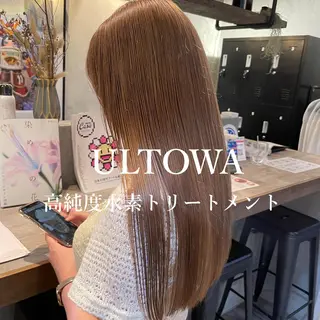 ミディアム カラー 顔周りカット× 髪質改善【リョウ】のヘアスタイル